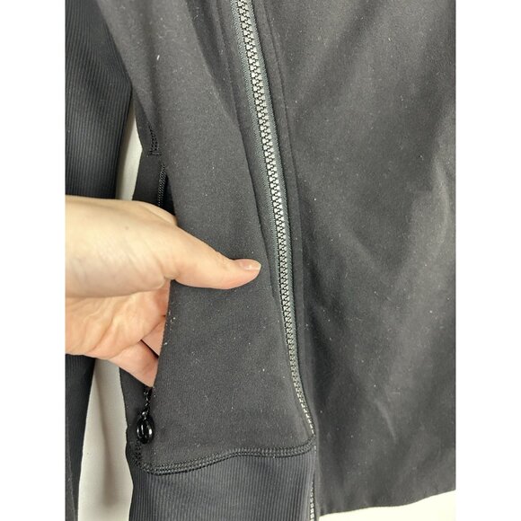 Lululemon Athletica Womens Black Bhakti Yoga Asymmetrical Zip Jacket Size 8 - Picture 12 of 16